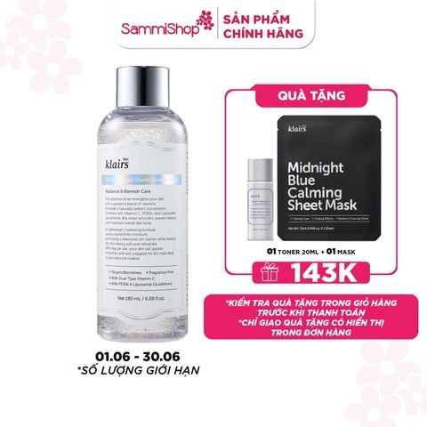 Dear, Klairs Nước hoa hồng Freshly Juiced Vitamin Essence Toner 180ml