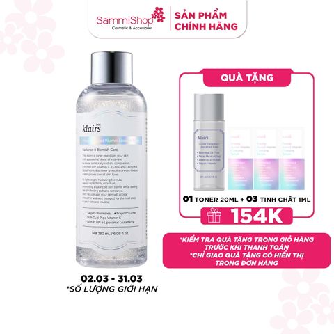 Dear, Klairs Nước hoa hồng Freshly Juiced Vitamin Essence Toner 180ml