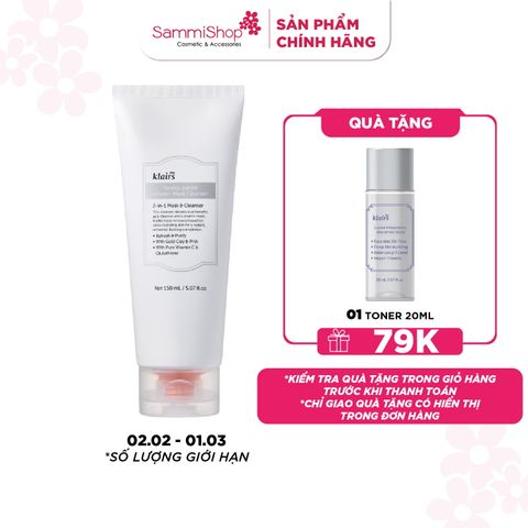 Dear, Klairs Sữa rửa mặt Freshly Juiced Vitamin Mask Cleanser 150ml