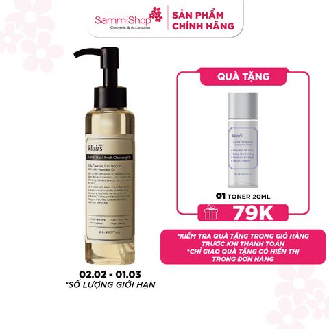 Dear, Klairs Dầu tẩy trang Gentle Black Fresh Cleansing Oil 150ml