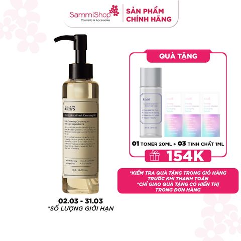 Dear, Klairs Dầu tẩy trang Gentle Black Fresh Cleansing Oil 150ml