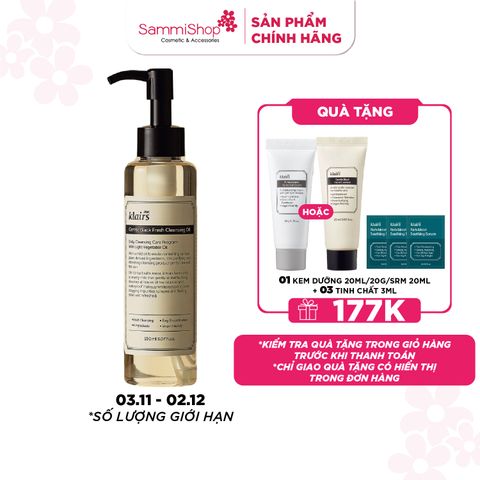 Dear, Klairs Dầu tẩy trang Gentle Black Fresh Cleansing Oil 150ml