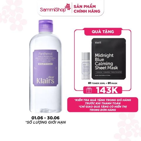 Dear Klairs Nước tẩy trang Supple Preparation Unscented Cleansing Water 400ml