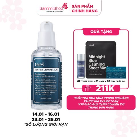 APP + WEB SPIKE DAY 14.01 - 16.01 Dear, Klairs tinh chất Rich Moist Soothing Serum 80mL