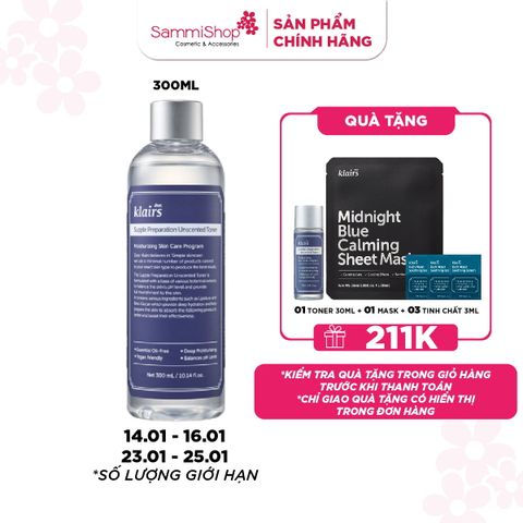 APP + WEB SPIKE DAY 14.01 - 16.01 Dear, Klairs nước hoa hồng Supple Preparation Unscented Toner 300ml