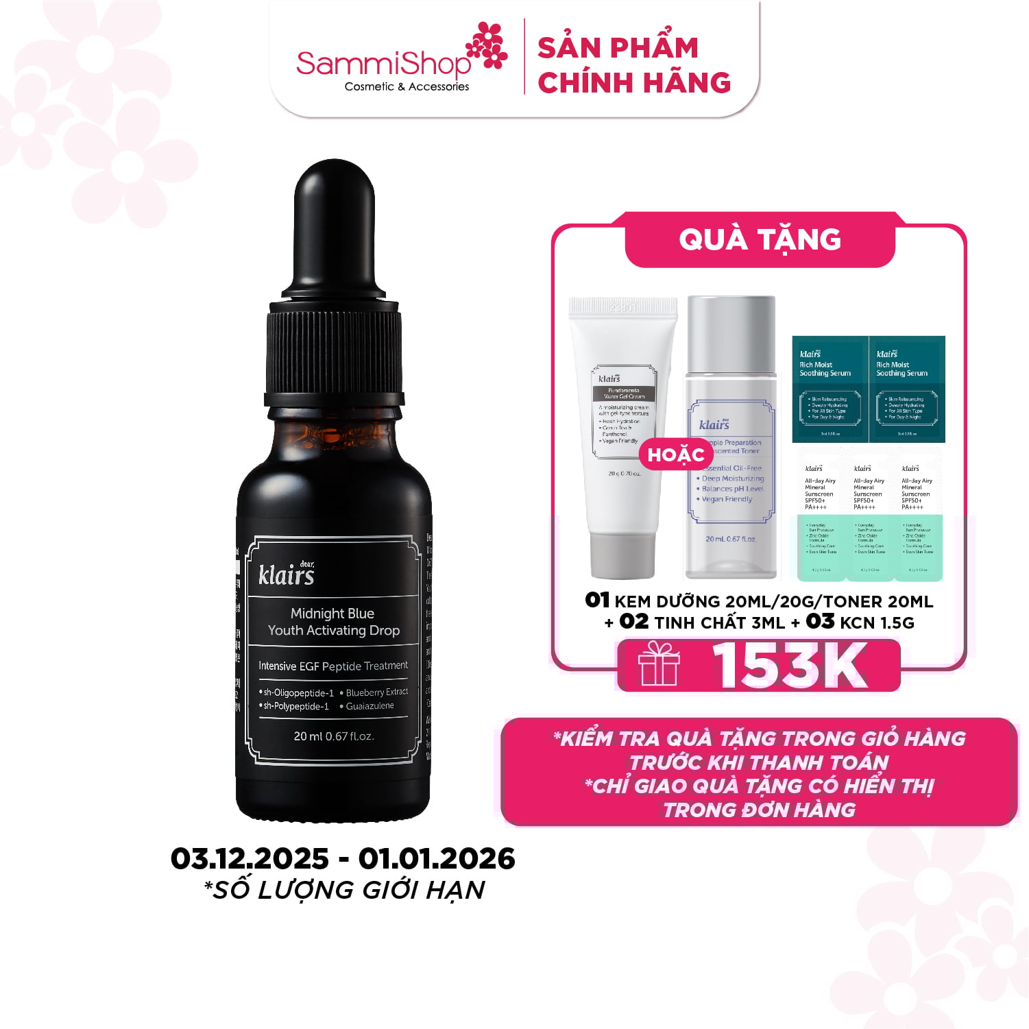 Dear, Klairs Tinh chất Midnight Blue Youth Activating Drop