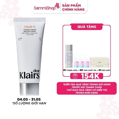Dear Klairs Kem dưỡng Vitamin Toning Barrier Cream 60g