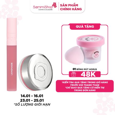 APP + WEB 14.01 - 16.01 COMBO Lemonade phấn má Mirror Mirror Blush cushion 8g +  Lemonade Son kem Perfect Couple Lip - Love Edition