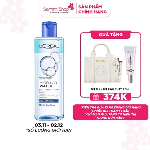 APP-WEB 03.11 - 02.12 Loreal Micellar Water 3-in-1 Deep Cleansing Even For Sensitive Skin 400ml