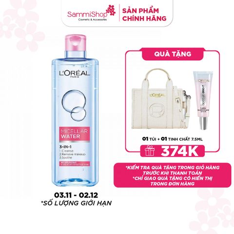 APP-WEB 03.11 - 02.12 Loreal Micellar Water 3-in-1 Moisturizing Even For Sensitive Skin 400ml