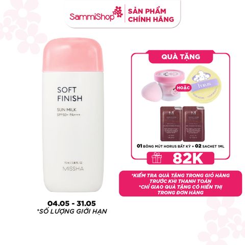 Missha Sữa chống nắng Soft Finish Sun Milk SPF50+ PA+++ 70ml