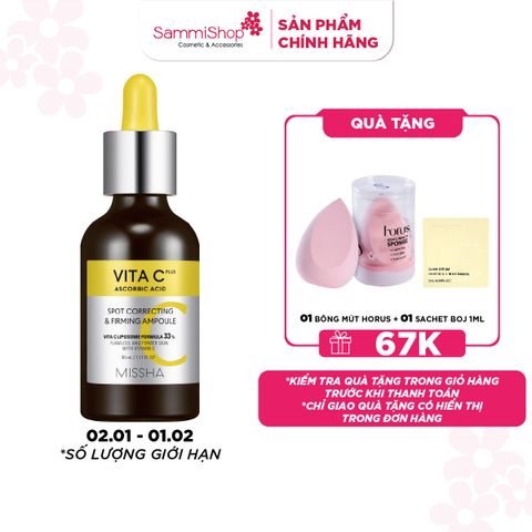 Missha Tinh chất Vita C Plus Spot Correcting & Firming Ampoule 30ml