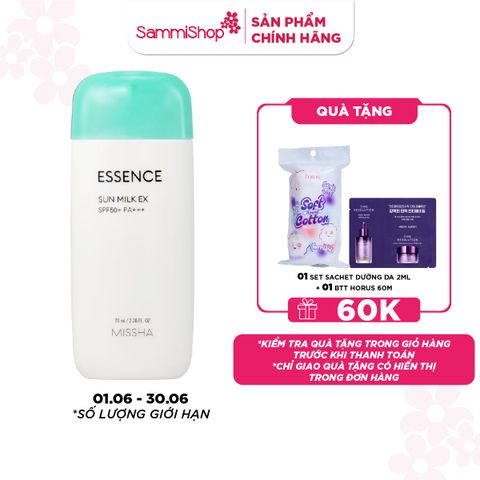Missha Sữa chống nắng Essence Sun Milk EX SPF50+ PA+++ 70ml