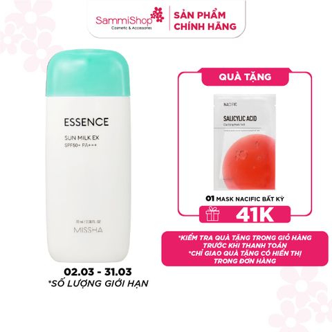 Missha Sữa chống nắng Essence Sun Milk EX SPF50+ PA+++ 70ml