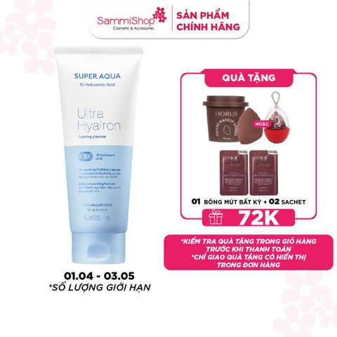 Missha Sữa rửa mặt Super Aqua Ultra Hyalron Foaming Cleanser 200ml