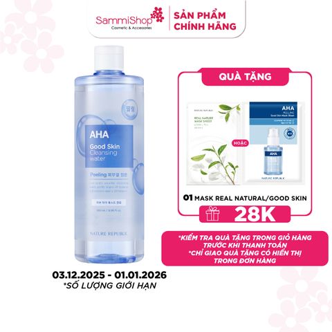 Nature Republic Nước tẩy trang Good Skin AHA Ampoule Cleansing Water 500 ml
