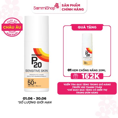 Riemann P20 Kem chống nắng Sensitive Skin SPF50+ PA++++ 100ml
