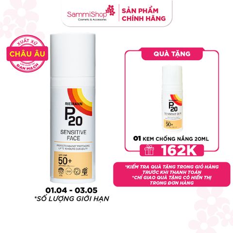 Riemann P20 Kem chống nắng Sensitive Face SPF50+ PA++++ 50g