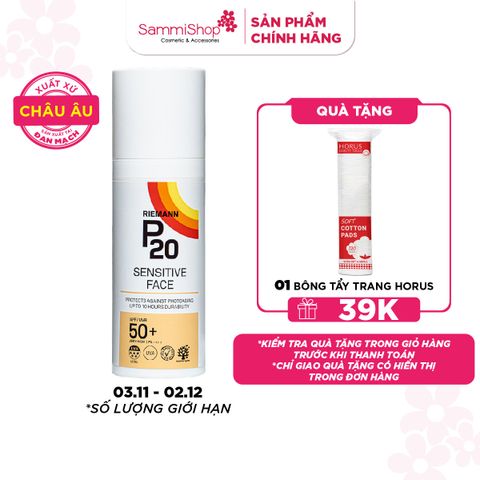 Riemann P20 Kem chống nắng Sensitive Face SPF50+ PA++++ 50g