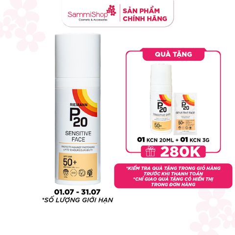 Riemann P20 Kem chống nắng Sensitive Face SPF50+ PA++++ 50g