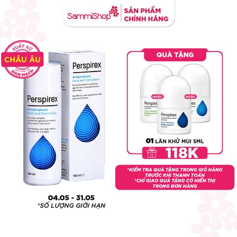 Perspirex Dung dịch khử mùi hôi tay chân Antiperspirant Hand and Foot Lotion 100ml