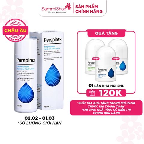 Perspirex Dung dịch khử mùi hôi tay chân Antiperspirant Hand and Foot Lotion 100ml