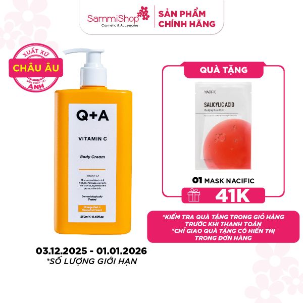 Q A Kem dưỡng Vitamin C Body Cream 250ml
