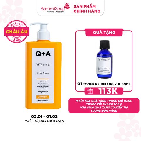 Q+A Kem dưỡng Vitamin C Body Cream 250ml