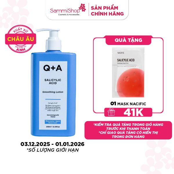 Q A Sữa dưỡng Salicylic Acid Smoothing Lotion 250ml