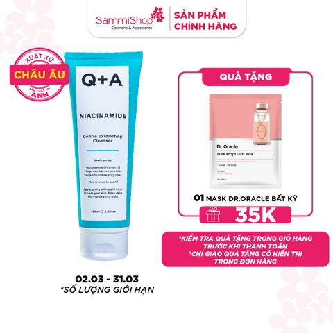 Q+A Sữa rửa mặt Niacinamide Gentle Exfoliating Cleanser 125ml
