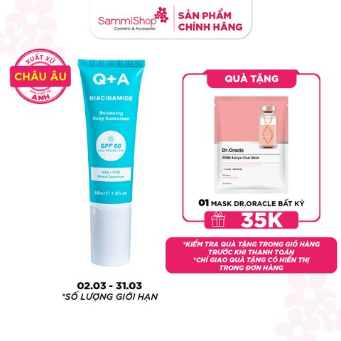 Q+A Kem chống nắng Niacinamide Balancing Daily Sunscreen 50ml