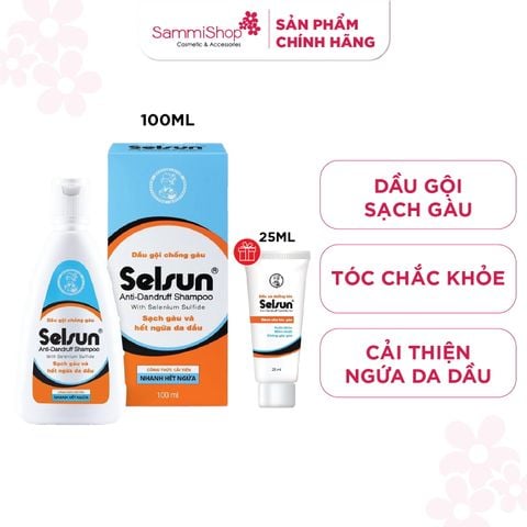 Selsun Dầu gội chống gàu Anti-Dandruff Shampoo With Selenium Sulfide 100ml + QT dầu xả 25ml