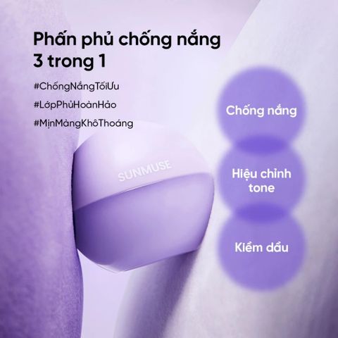 Beplain Phấn phủ chống nắng Sunmuse Tone Up & Correcting Oil Cut Sun Powder PA++++ 7,5g