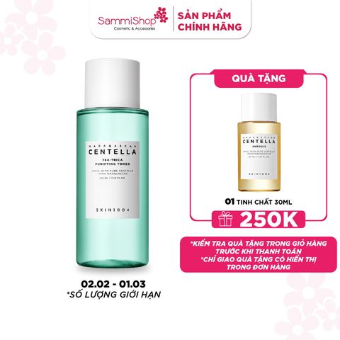 Skin1004 Nước hoa hồng Madagascar Centella Tea-Trica Purifying Toner 210ml