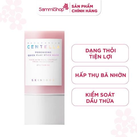 Skin1004 Thanh lăn mặt nạ đất sét Madagascar Centella Poremizing Quick Clay Stick Mask 27g
