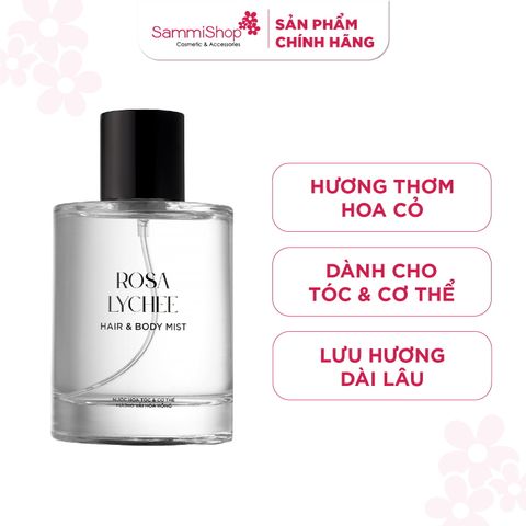 Skinlax Nước hoa tóc và cơ thể hương vải hoa hồng Rosa Lychee Hair & Body Mist 100ml