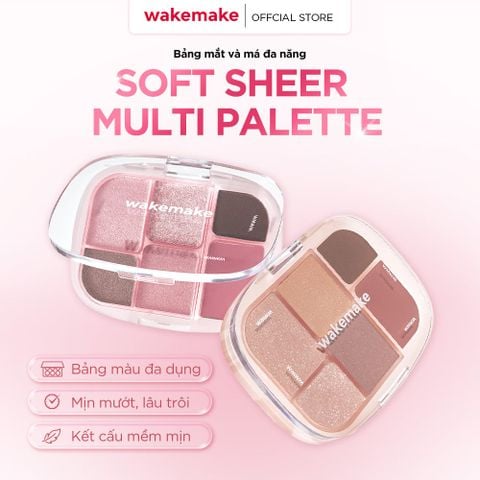 Wakemake Bảng phấn mắt Soft Sheer Multi Palette