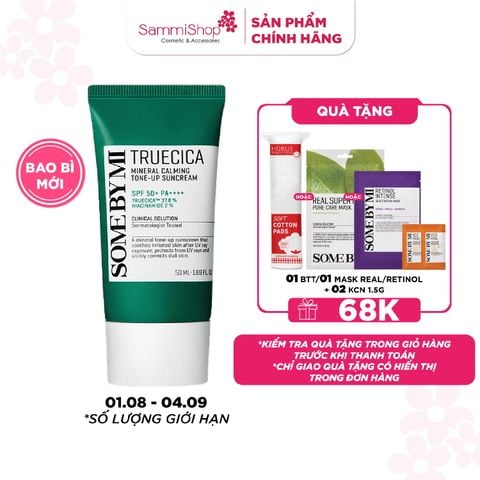 Some By Mi Kem chống nắng Truecica Mineral Calming Tone-up Suncream 50ml