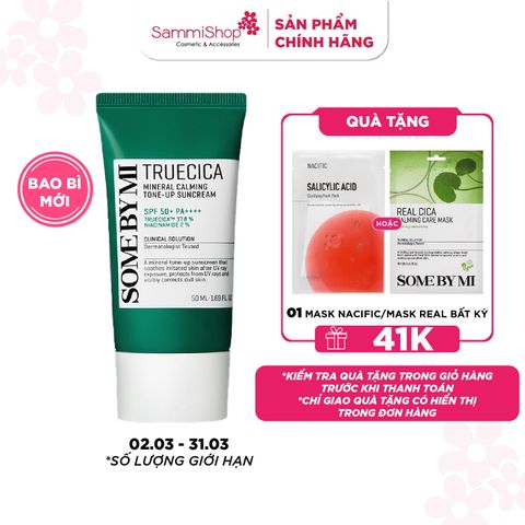 Some By Mi Kem chống nắng Truecica Mineral Calming Tone-up Suncream 50ml