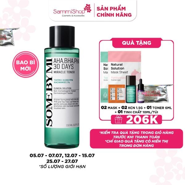 Some By Mi Nước hoa hồng AHA-BHA-PHA 30 Days Miracle Toner 150ml