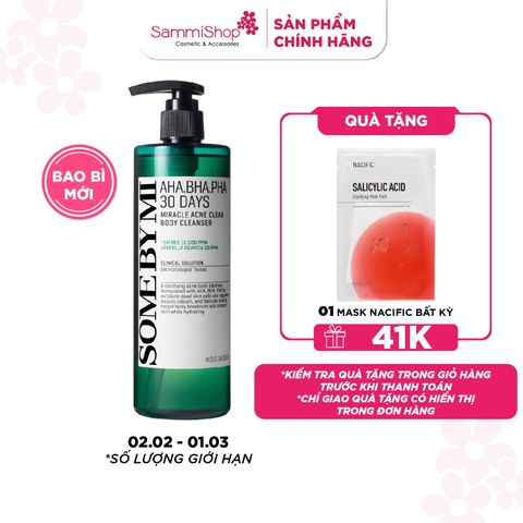 Some By Mi Sữa tắm AHA-BHA-PHA 30 Days Miracle Acne Clear Body Cleanser 400g