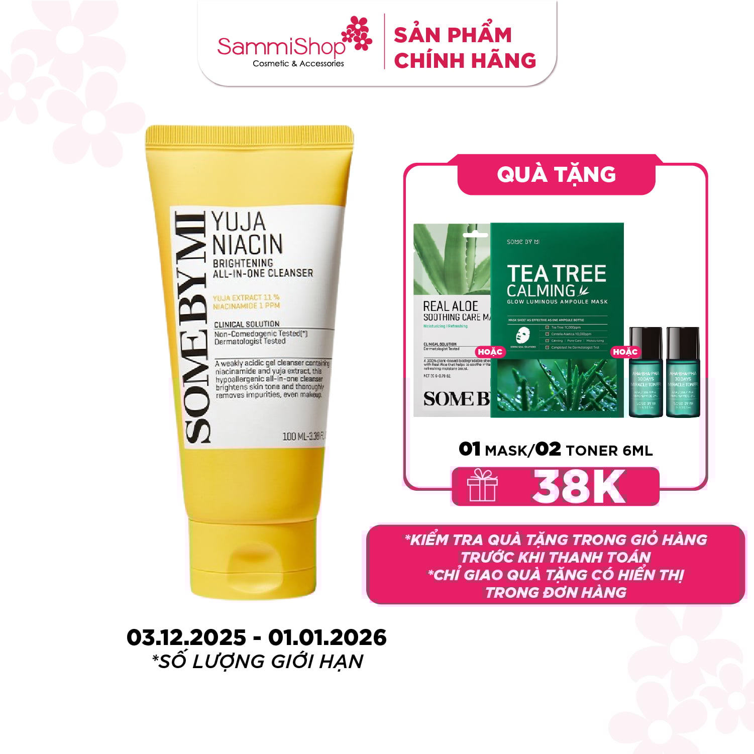 Some By Mi Sữa rửa mặt Yuja Niacin Brightening All-In-One Cleanser 100ml