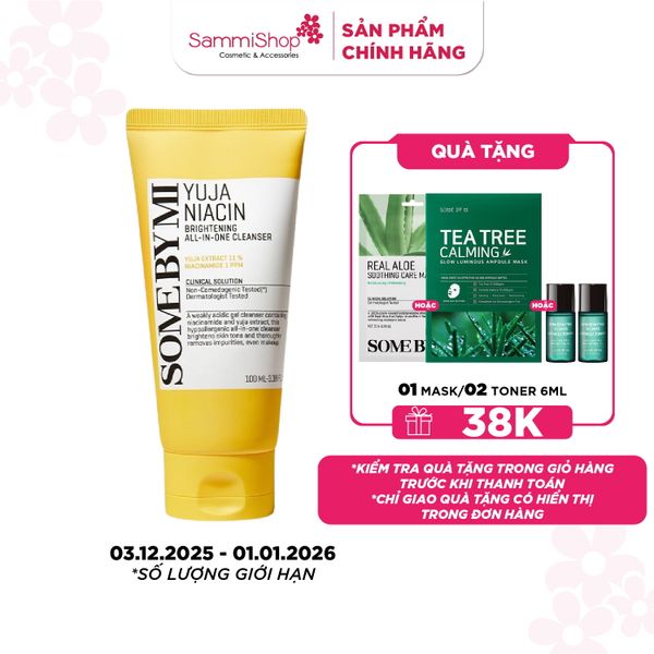 Some By Mi Sữa rửa mặt Yuja Niacin Brightening All-In-One Cleanser 100ml
