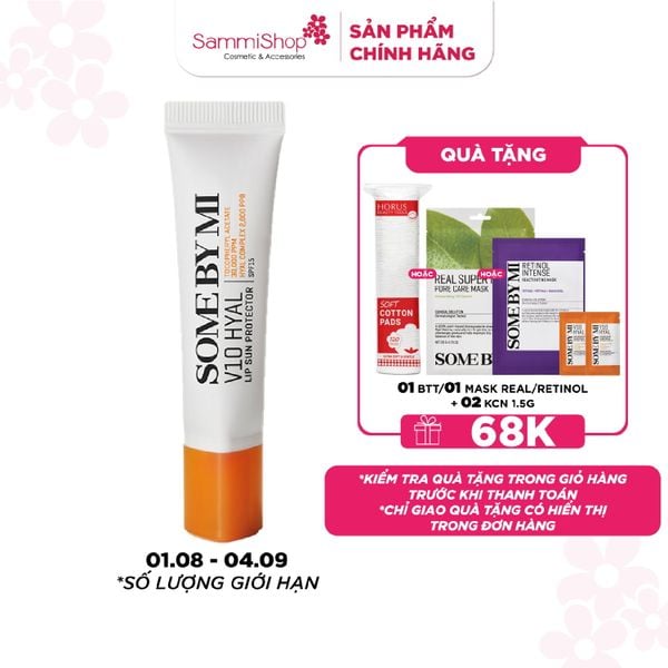 Some By Mi Son dưỡng chống nắng V10 Hyal Lip Sun Protector 7ml