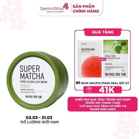 Some By Mi Mặt nạ rửa Super Matcha Pore Clean Clay Mask 100g ver 2