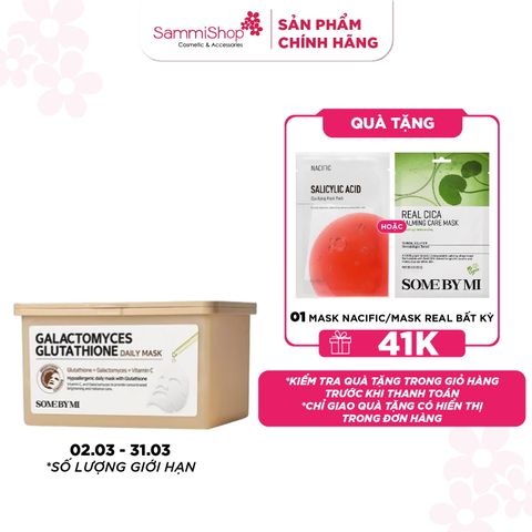 Some By Mi Hộp mặt nạ giấy Galactomyces Glutathione Daily Mask 350ml (hộp 30 miếng)