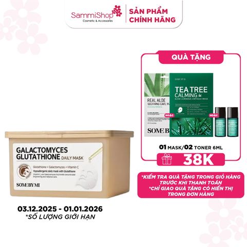 Some By Mi Hộp mặt nạ giấy Galactomyces Glutathione Daily Mask 350ml (hộp 30 miếng)