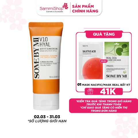 Some By Mi Kem chống nắng V10 Hyal Air Fit Sunscreen Broad Spectrum SPF50 50ml