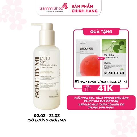Some By Mi Dầu tẩy trang Lacto Soy Sebum & Blackhead Cleansing Oil 200ml