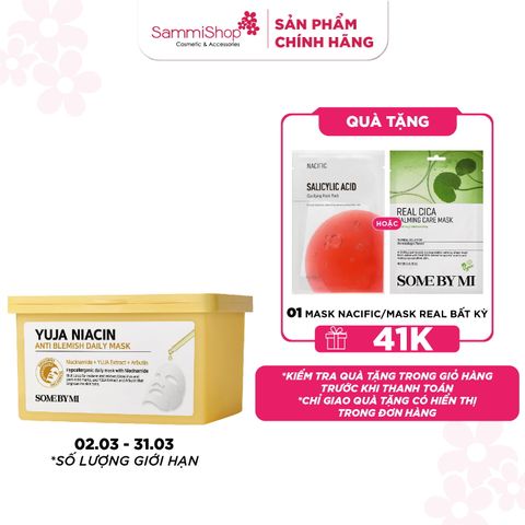 Some By Mi Hộp mặt nạ giấy Yuja Niacin Anti Blemish Daily Mask 370ml (hộp 30 miếng)